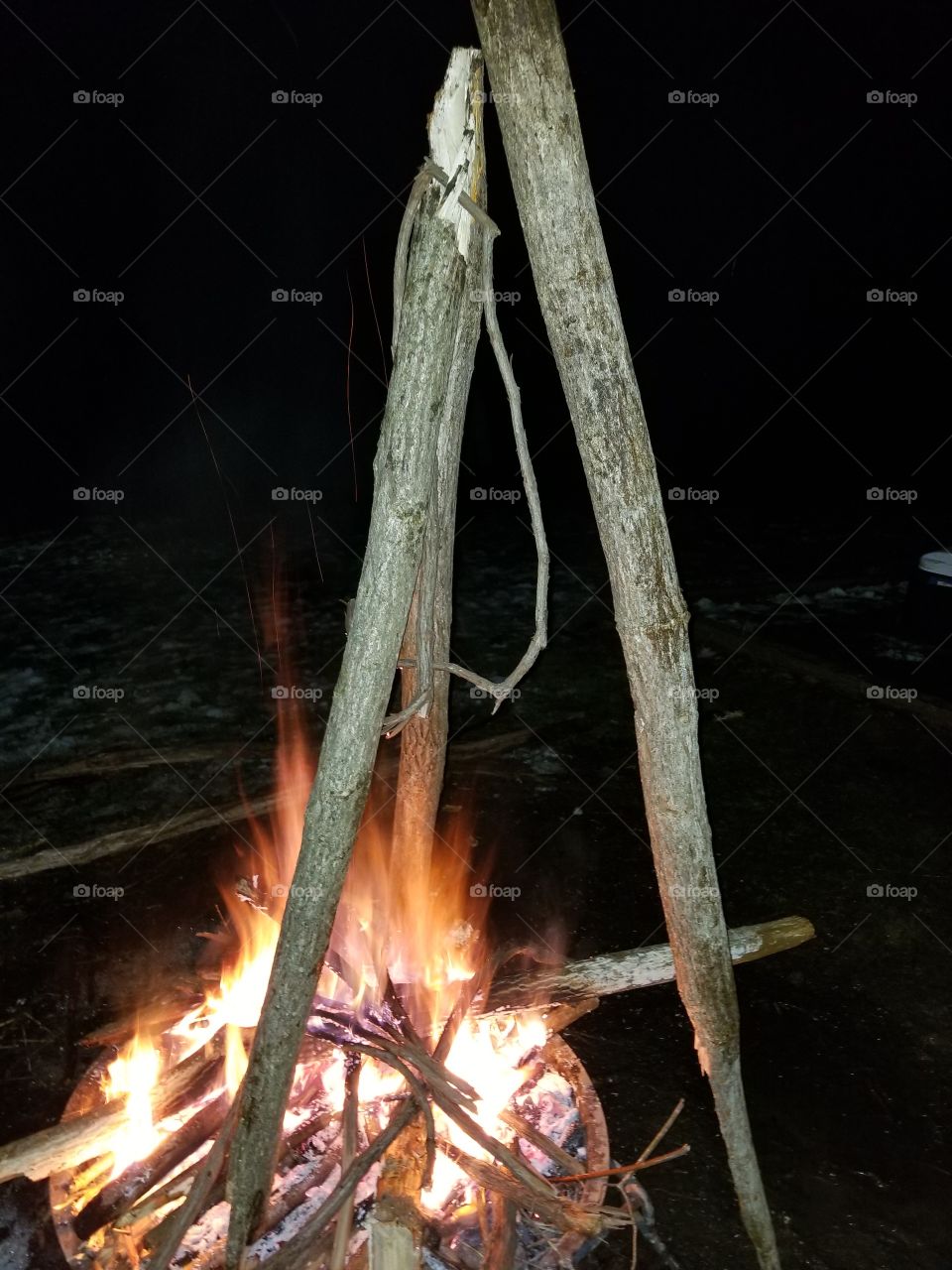 bonfire at night