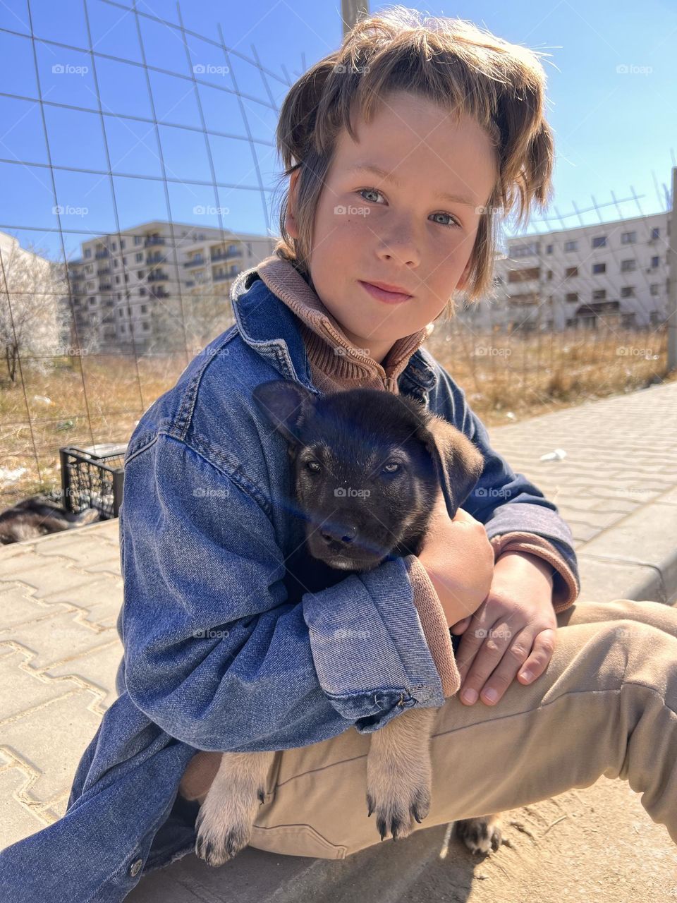 Cute boy with pet