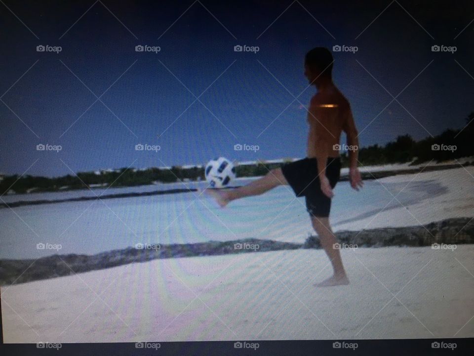 Soccer on beach