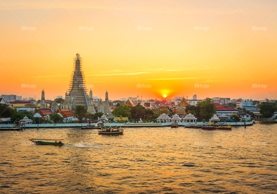 Water, River, Sunset, Travel, City