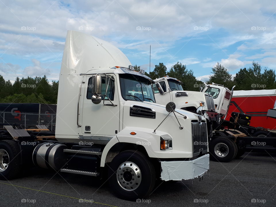 trailor trucks parking lot transformers