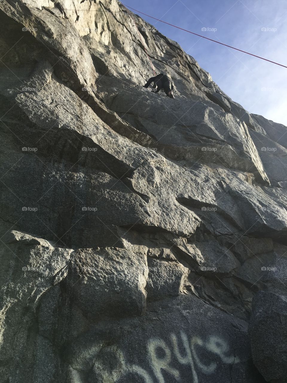 Granite climbing route