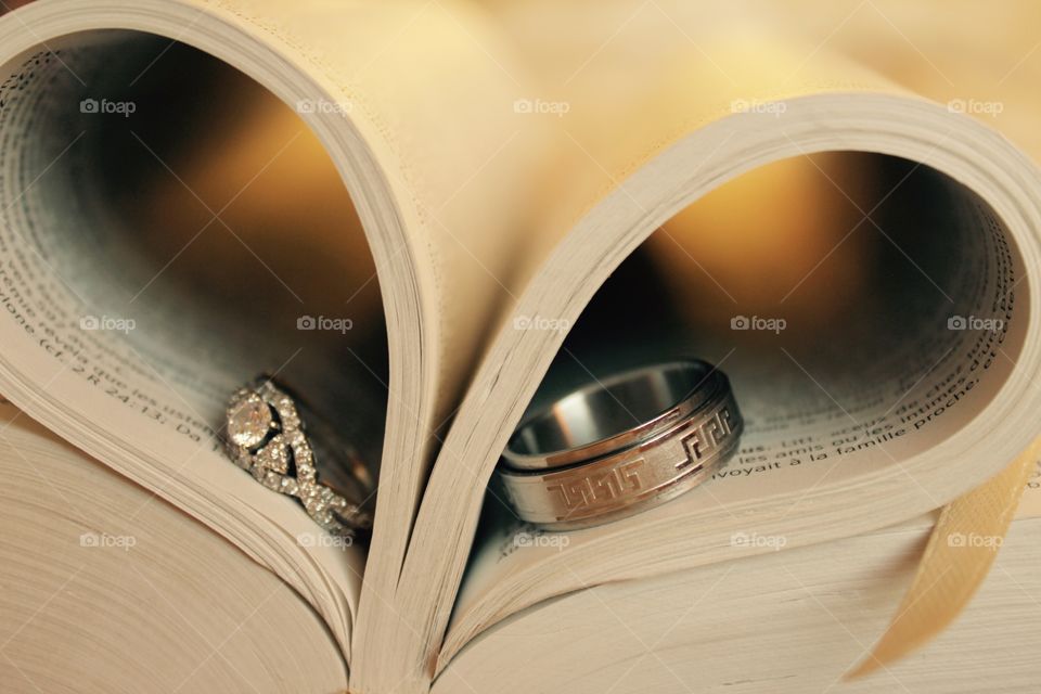 These are our gorgeous wedding rings on the Holy bible  