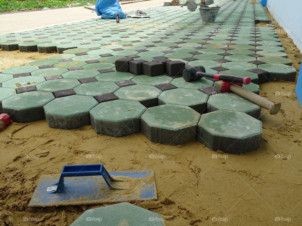 Flooring tile concrete block