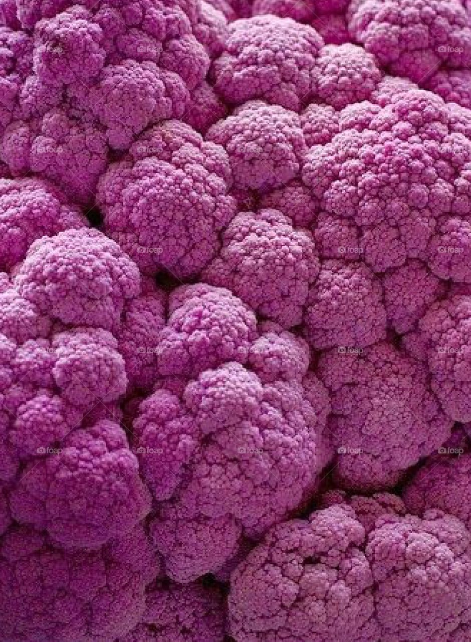 A close up of purple cauliflower. 