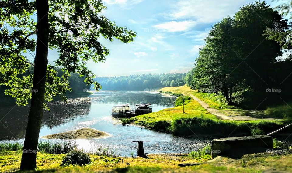 Paradise on the Neman river in Lithuania, summer, 2019.