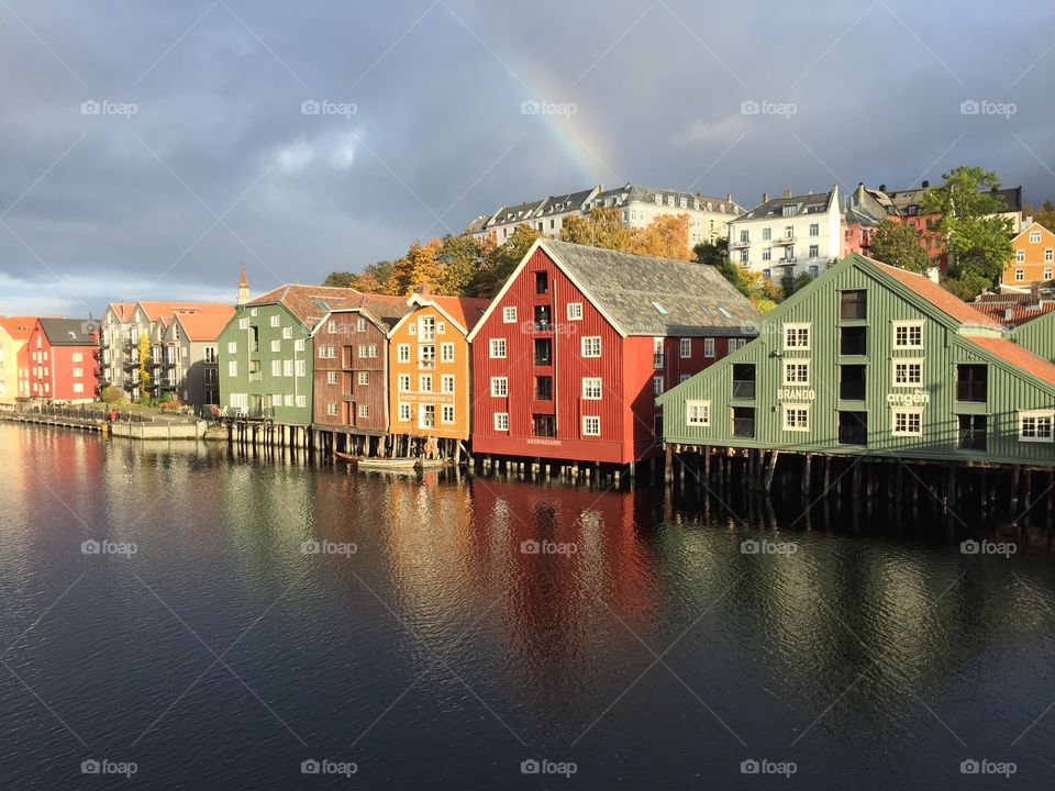 Colorful houses on the lake