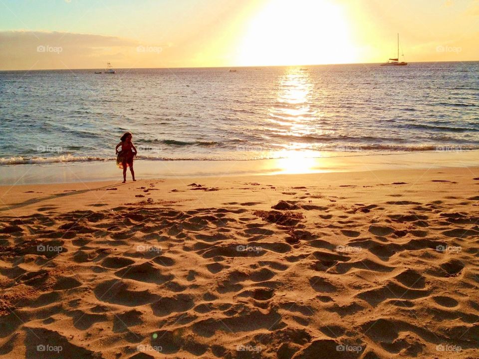 My daughter, Julia, on the beaches of Hawaii. 