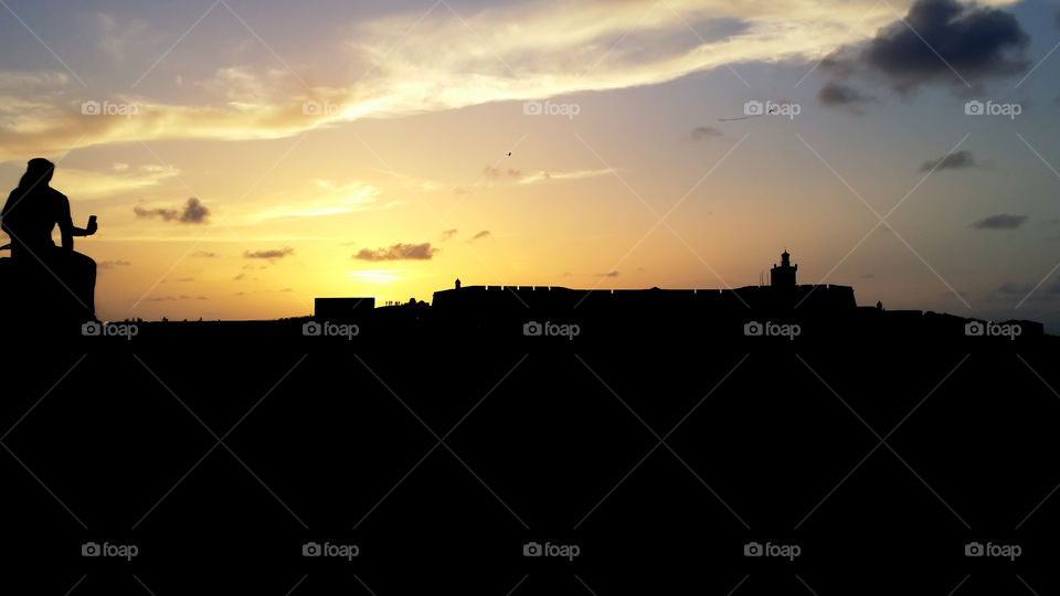 Sunset at el morro silhoutte