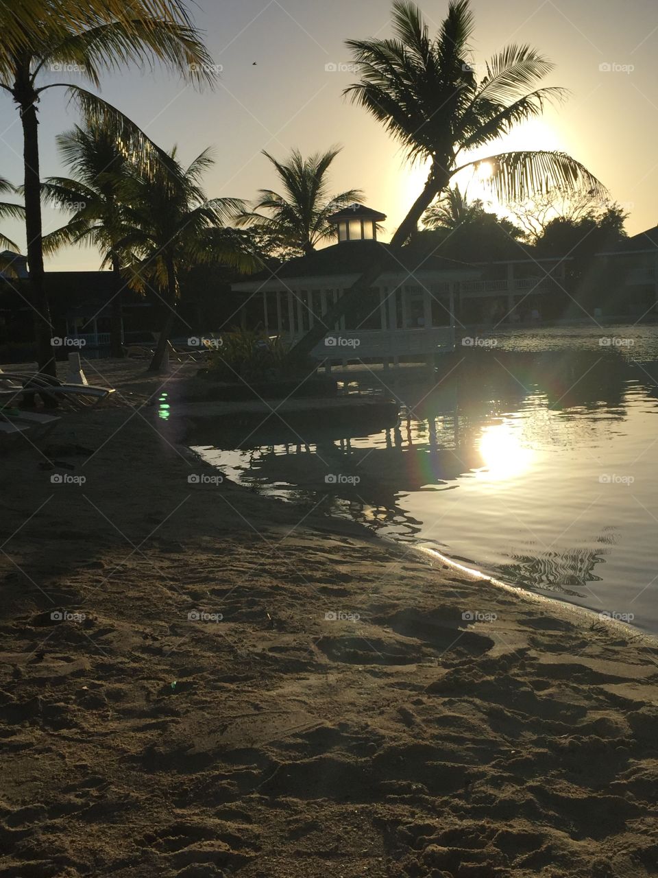 Reflection of sun in water at philippines