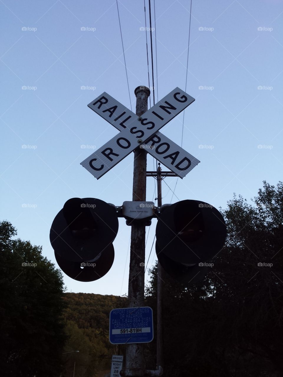 Railroad crossing signal.