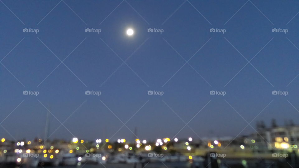 moonrise. moon over marina
