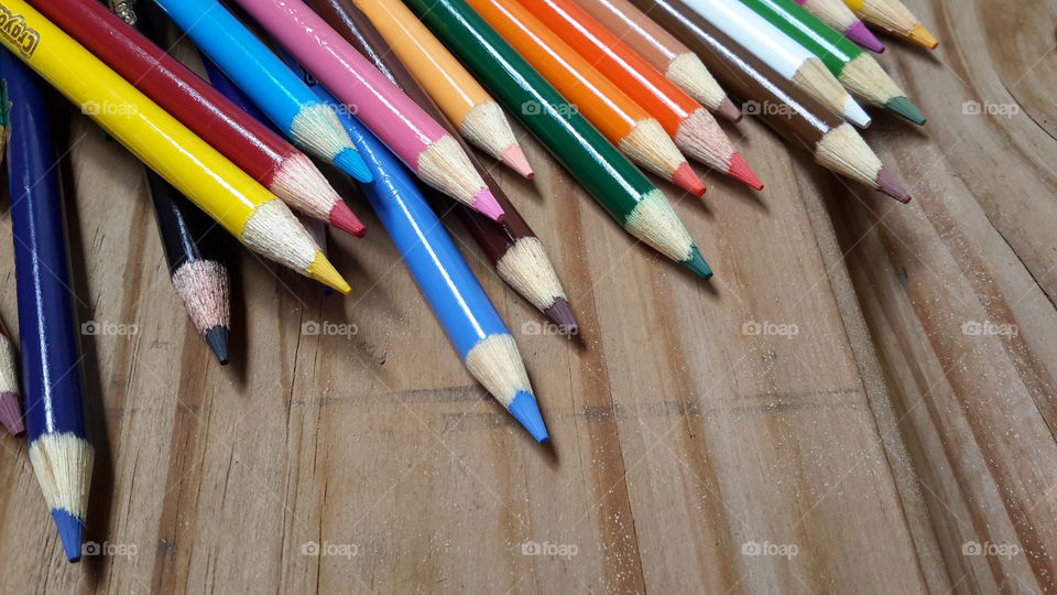 Close-up of colored pencils