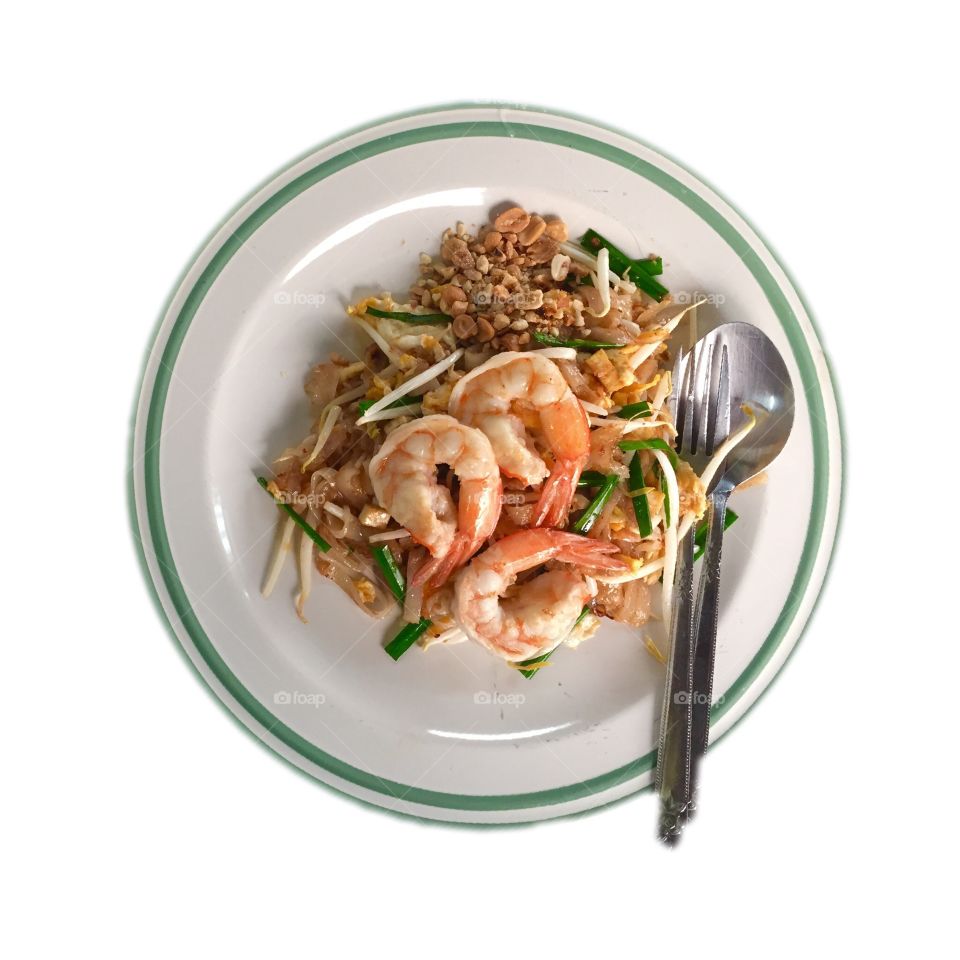 Pad thai with shrimp .Thai food style.