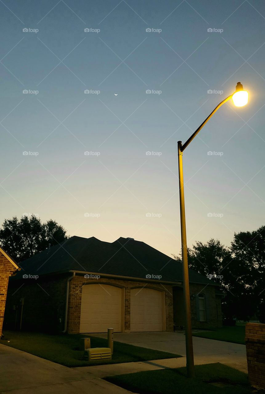 sunrise walk in suburbia