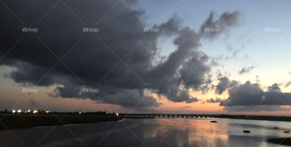 Bridge over the Bay With clouds