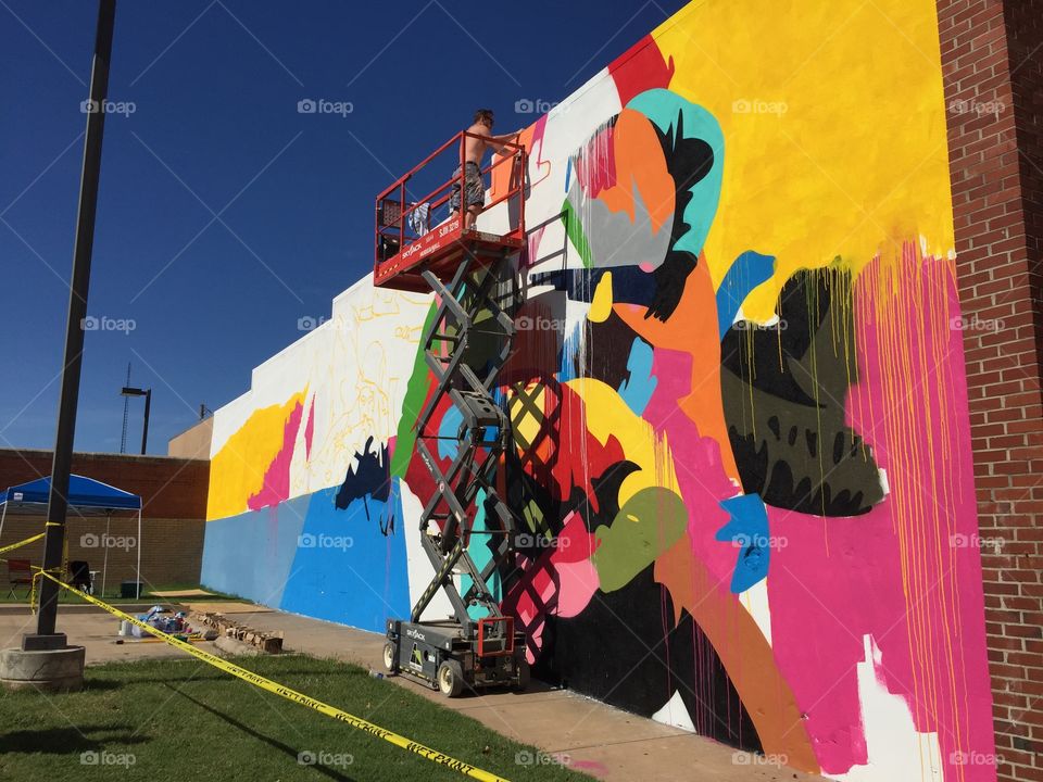 Mural in progress