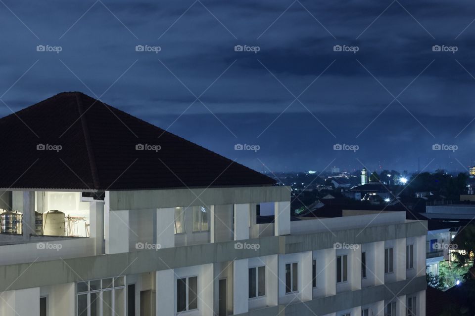 Building between sky