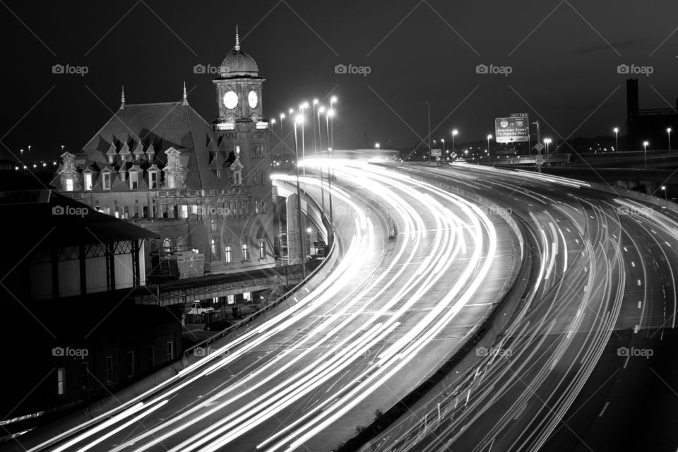 Clock Tower at Rush Hour. Main Street Station - Richmond, Va