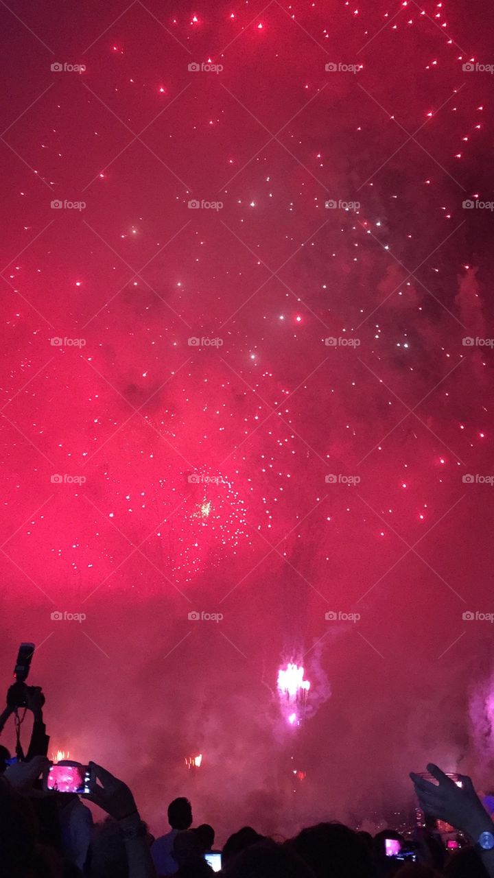 New Year’s Fireworks Sky in Singapore