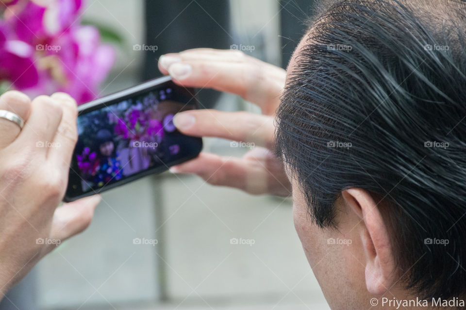 man taking picture