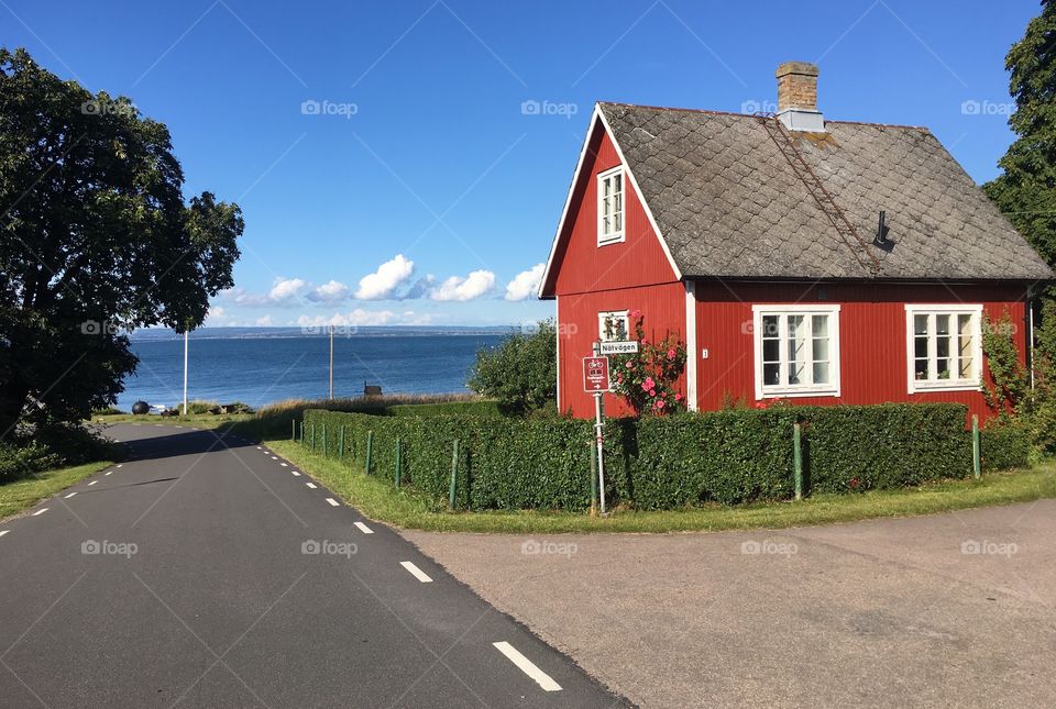 Red house, Bjärehalvön, Skåne, Sweden.