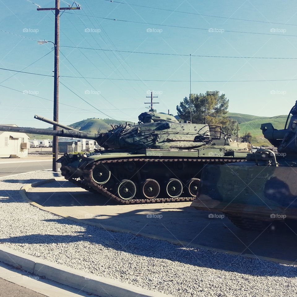army tank at the ready