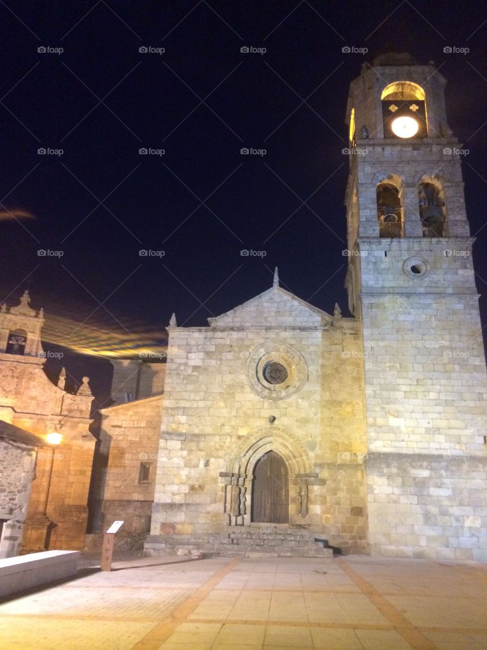 Puebla de Sanabria Spanish town at night 