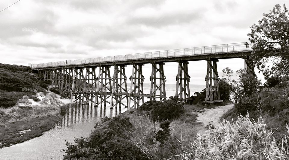 The disused Kilcunda Rail Trestle Bridge, Victoria Australia 