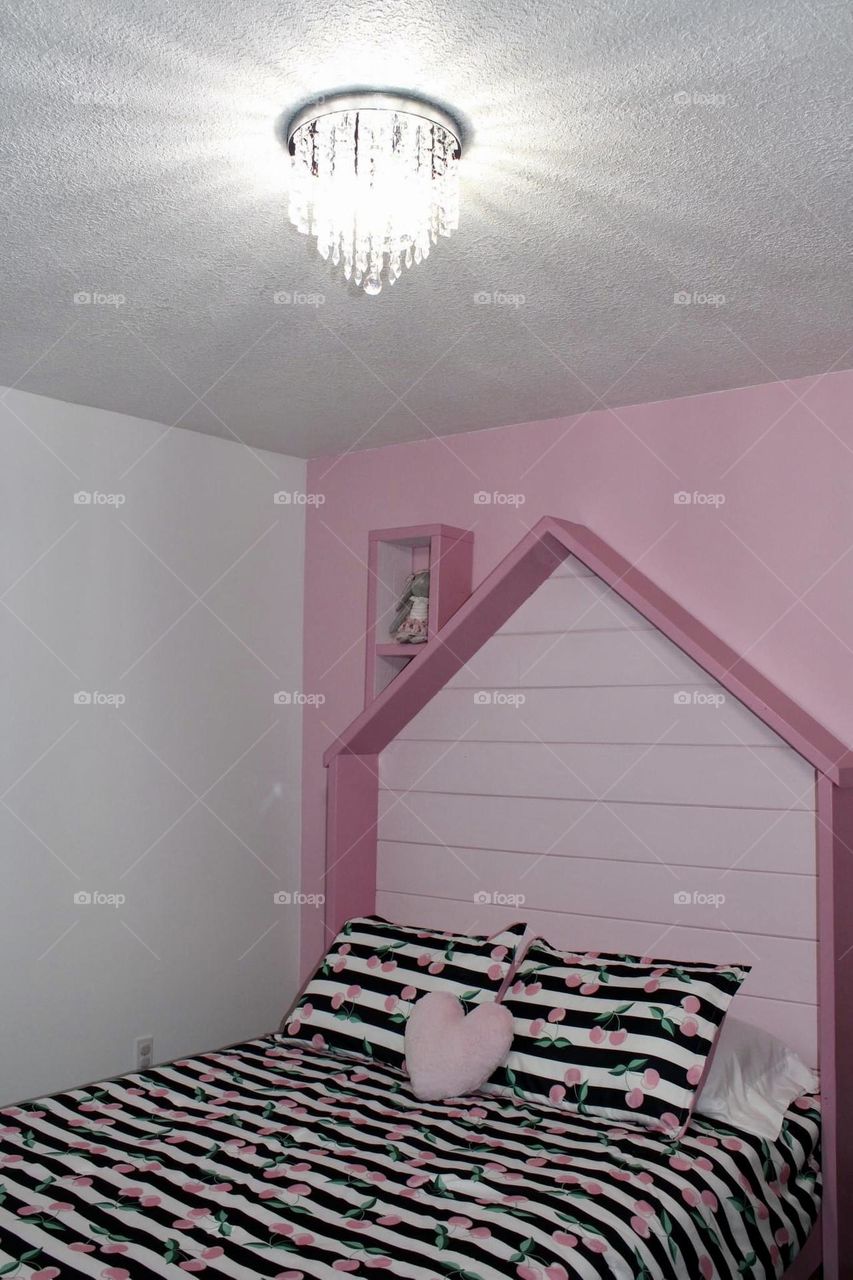 Pink House Bed Headboard 