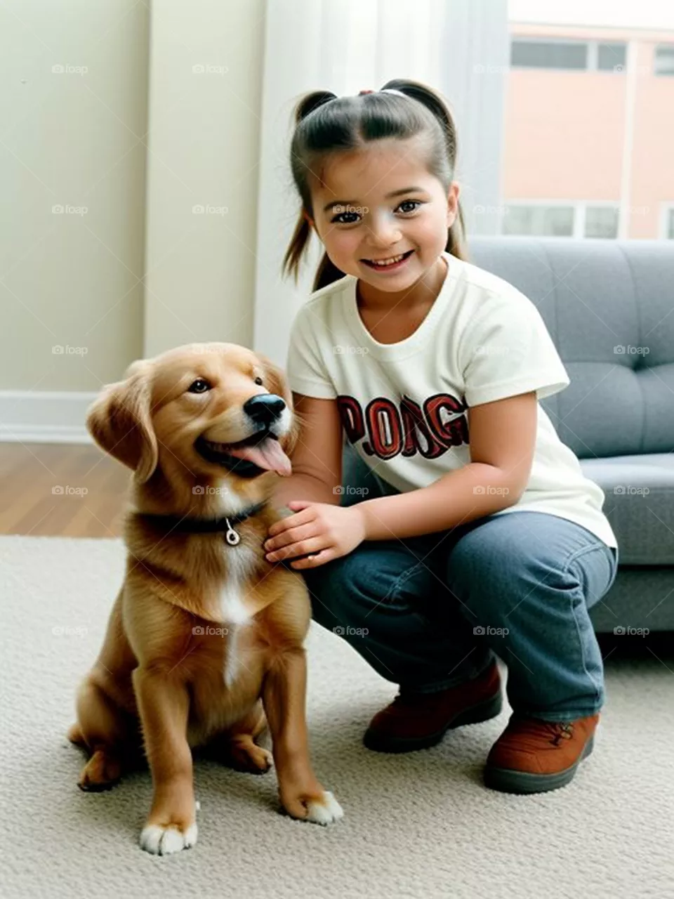 Beautiful girl with her little dog