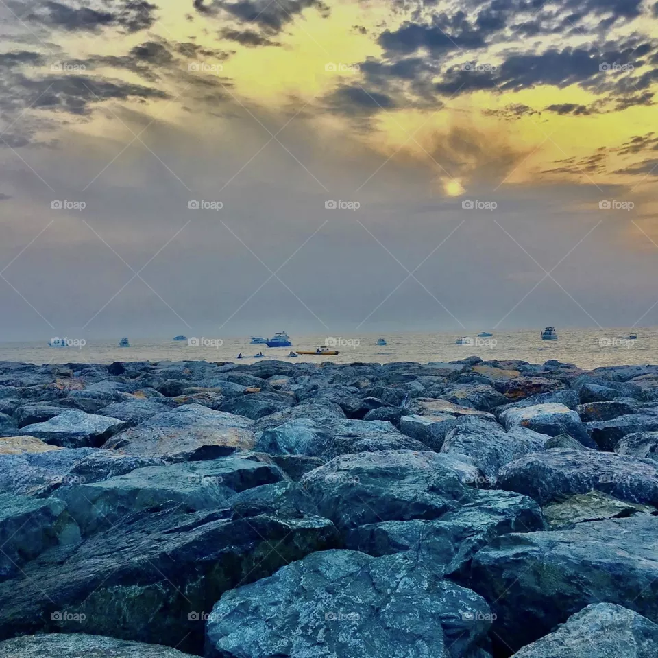 Beautiful golden sunset 