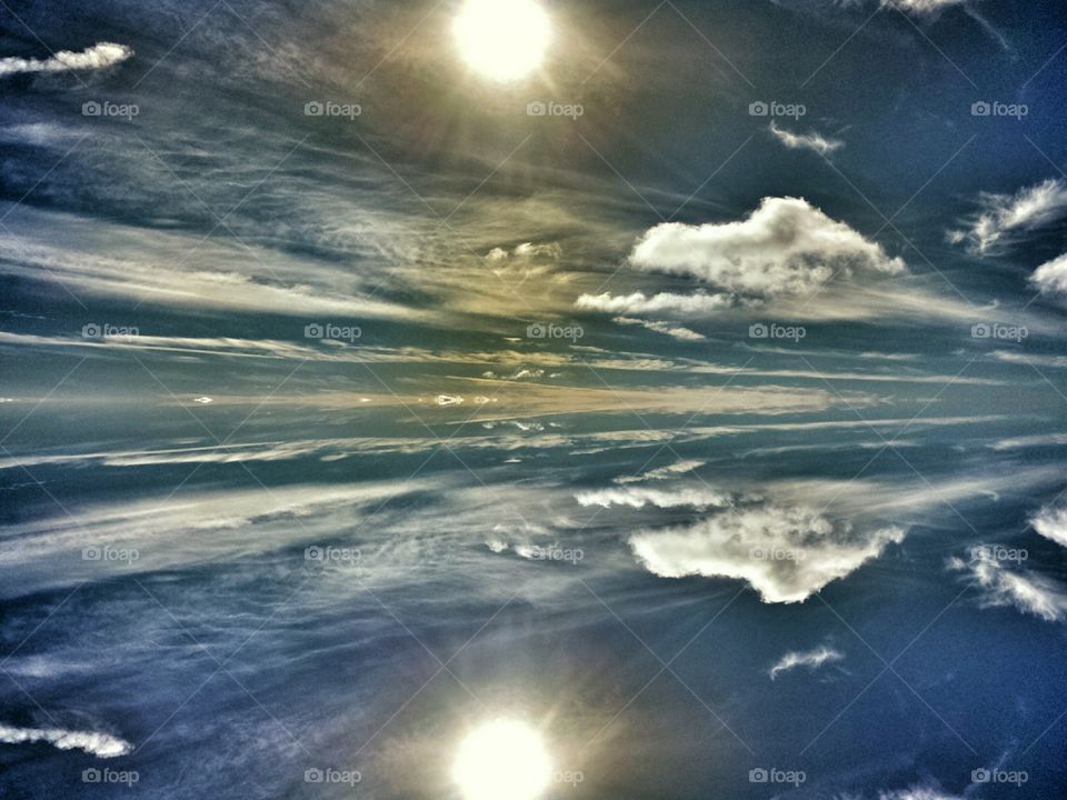 Cloud reflection on sea