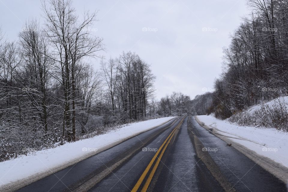 View of road in winter