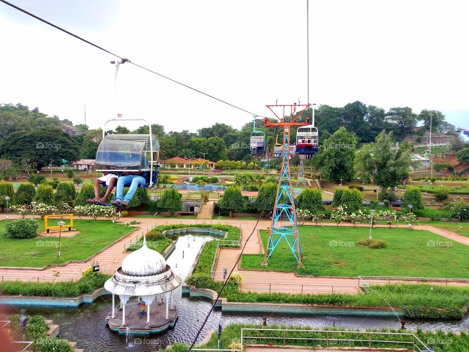 Enjoy your perfect palakkad picnic in Malampuzha. Malampuzha Ropeway. Palakkad, Kerala, India.