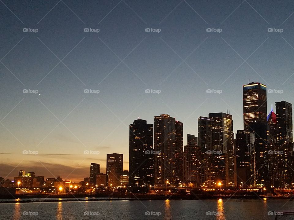 Sunset in Chicago 