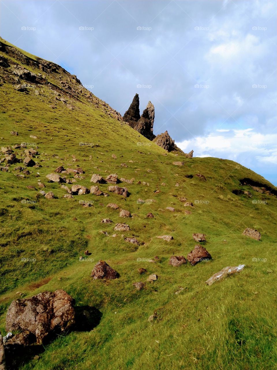 Old Man of Storr taken from a distance, Scotland landscape