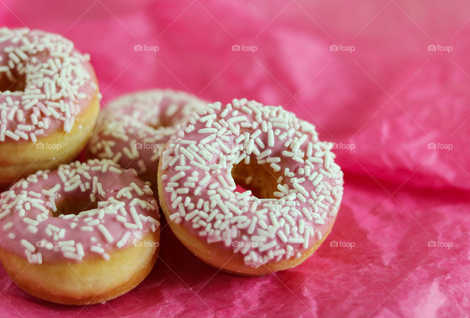 Pink Doughnuts with Sprinkles