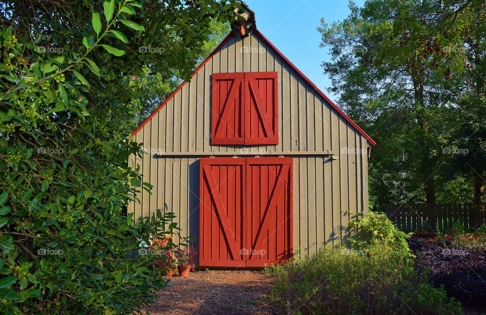 Red Door on a Barn