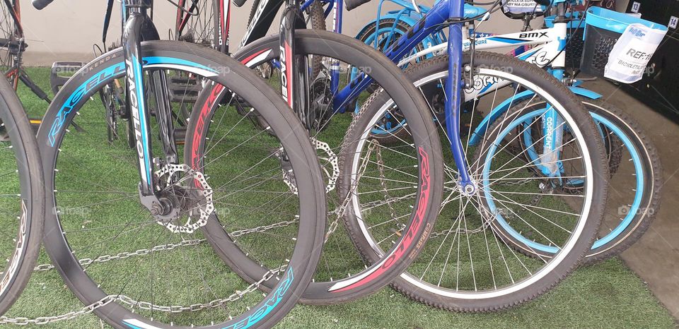 bike, wheels, circles, round metal