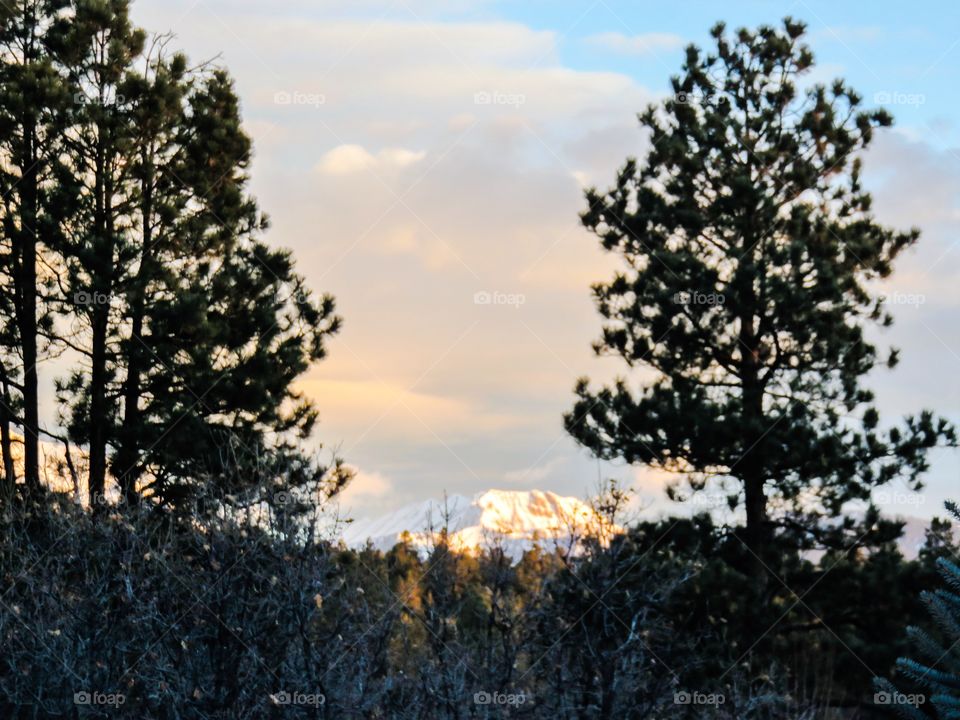 Snow on mountains