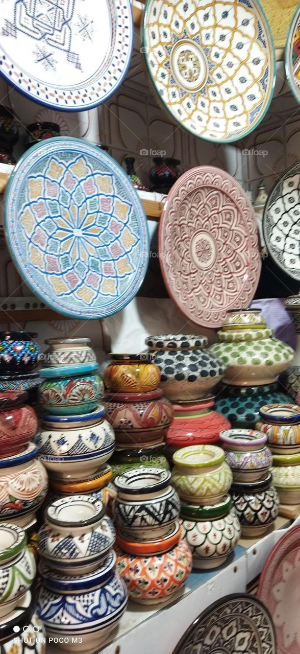 beautiful Moroccan pottery.