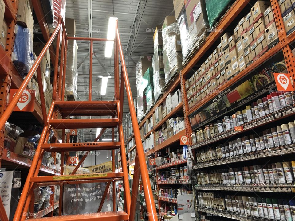 A staircase in the Home Depot