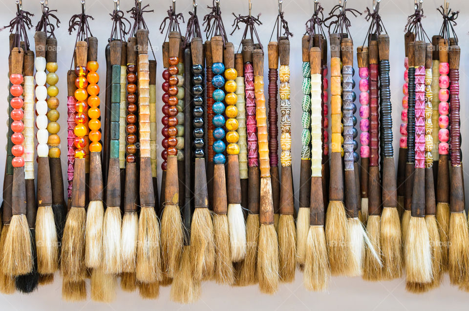 Colorful Chinese calligraphy brushes for sale