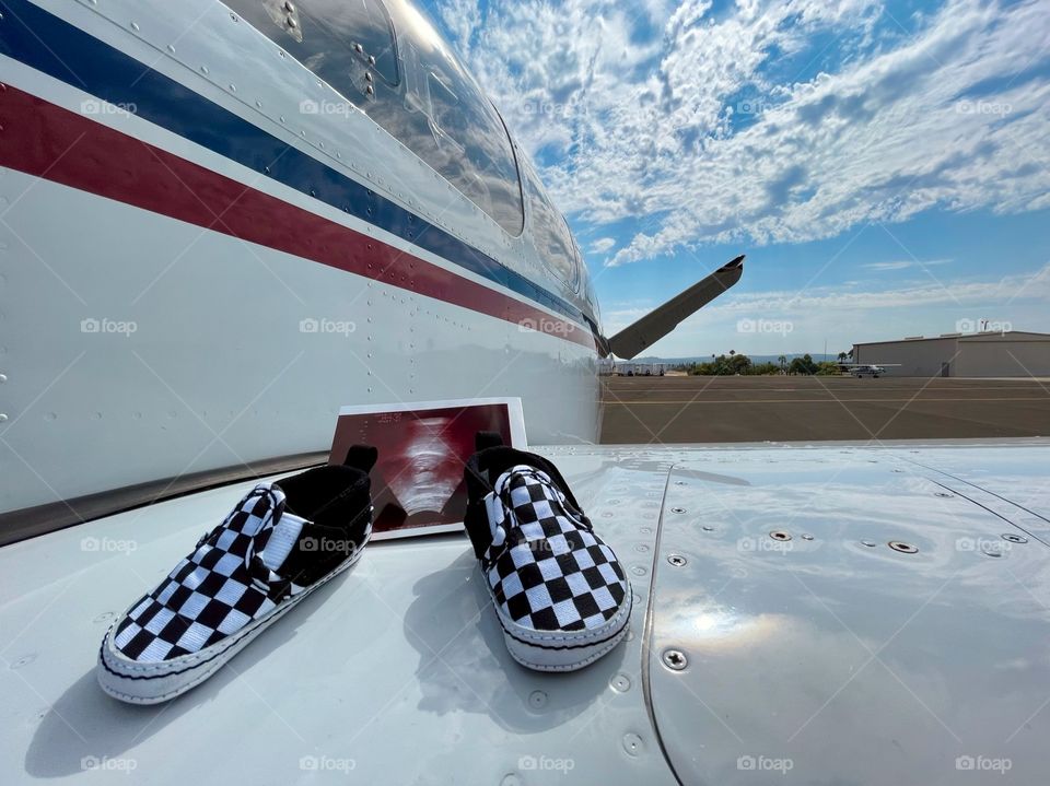 My cousin’s maternity photo shoot at Riverside Airport. Riverside, California.