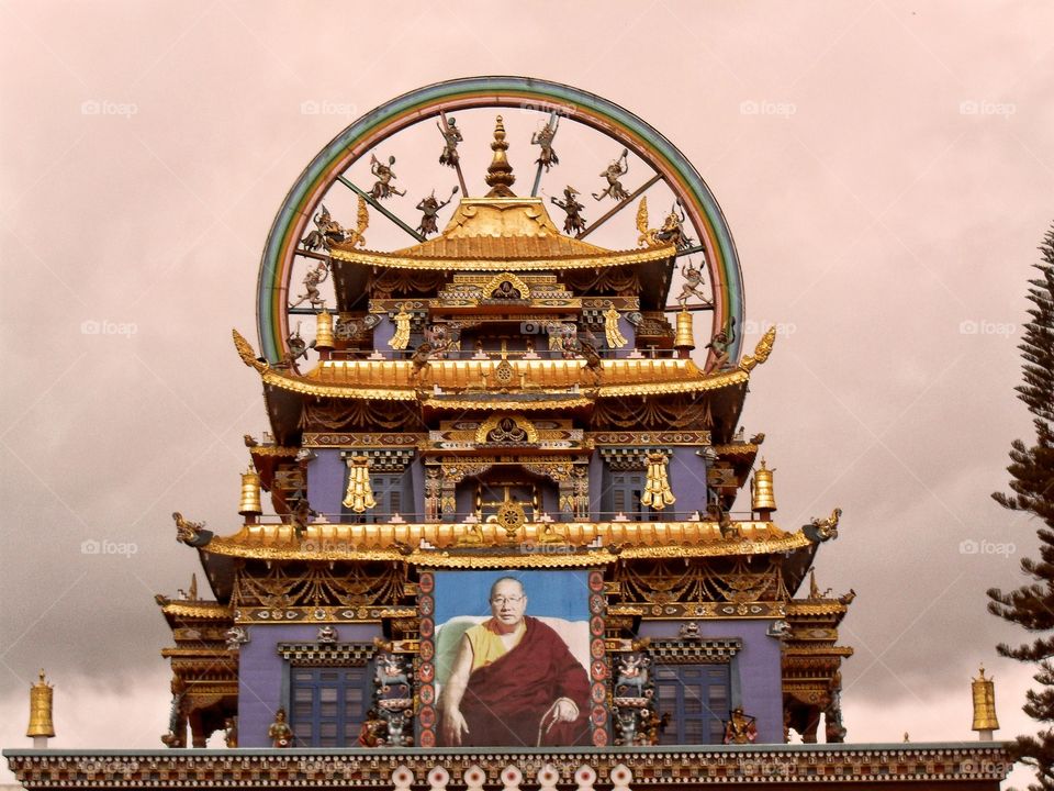 Buddhist Temple located in mysore, karnataka. 
Monastic university 
Dalai lama