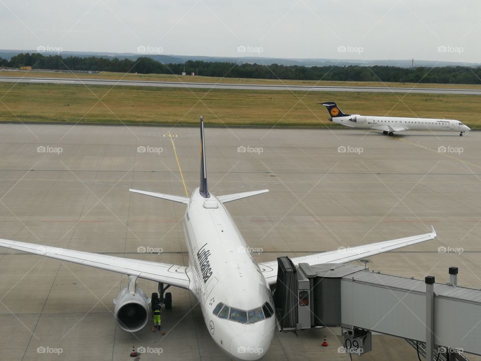 Lufthansa plane at Dresden Ariport