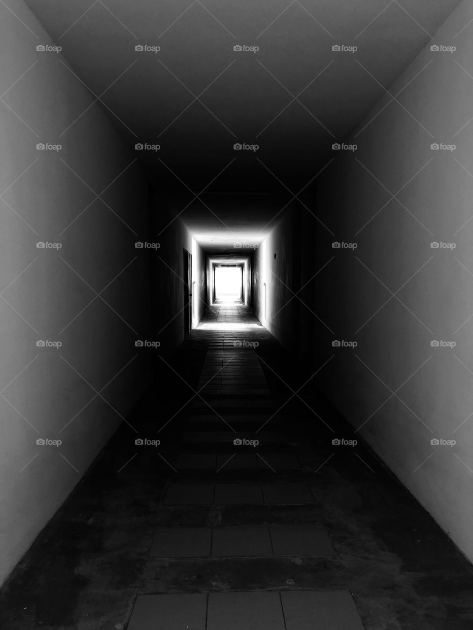 Dark corridor walkway 