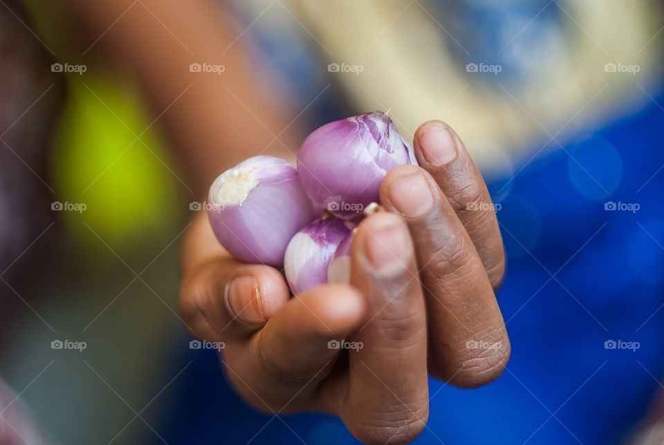 holding food 