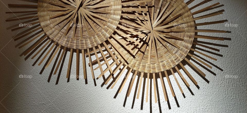 Creative Bamboo Weaving Crafts Handmade Round Bamboo Weaving Wall Decoration Pastoral Mural